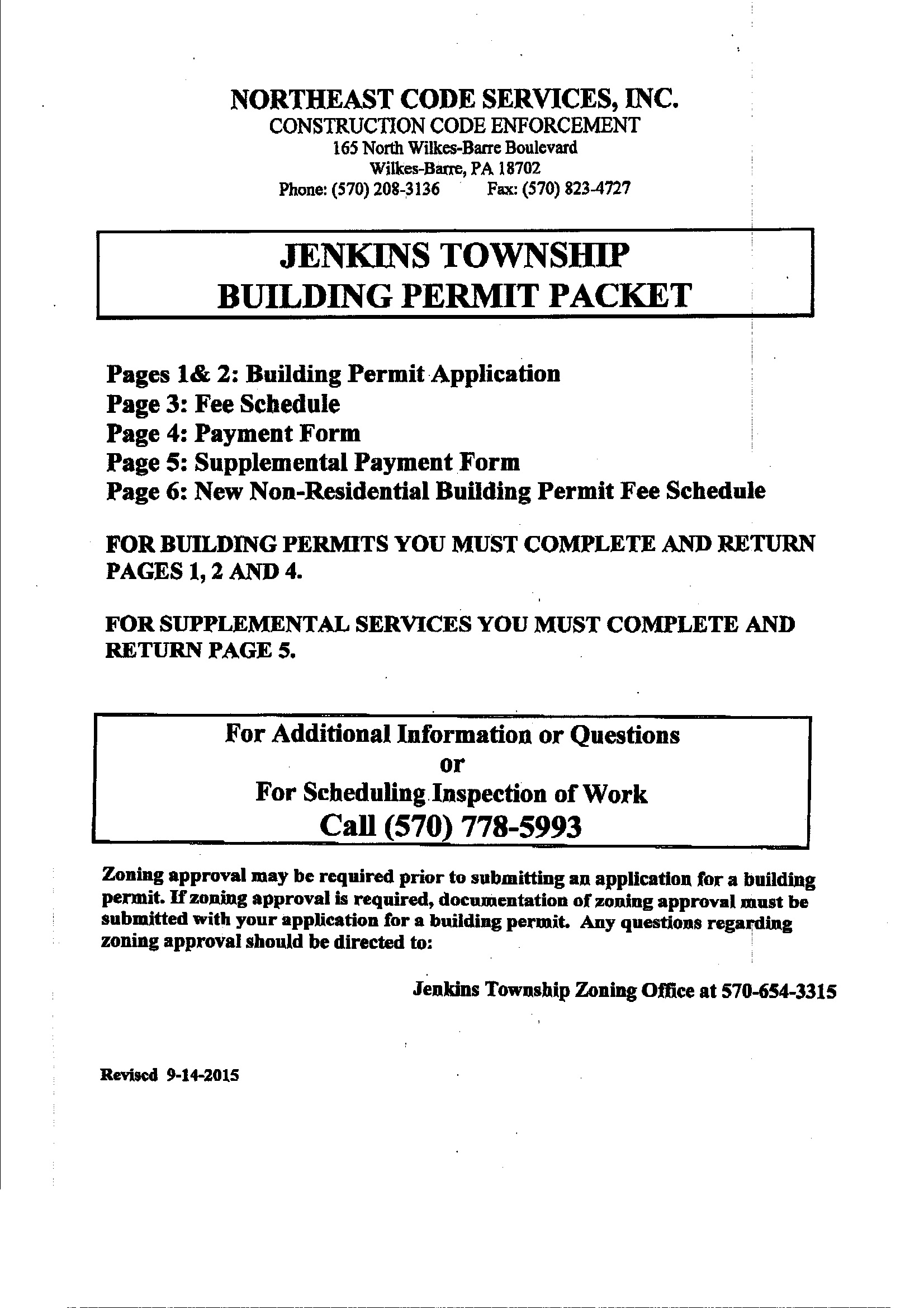 Building Permit to Jenkins Township!